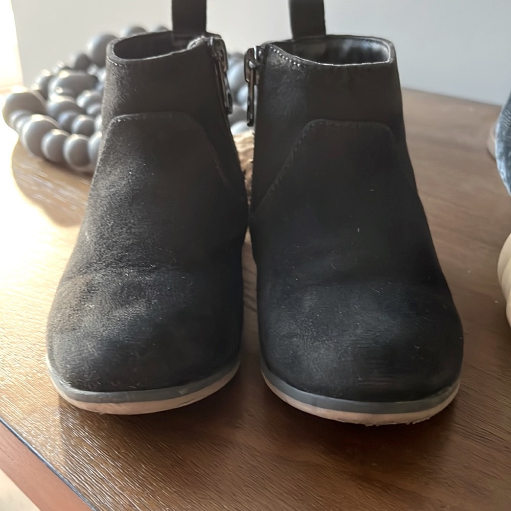 Black Suede-Like Toddler Booties